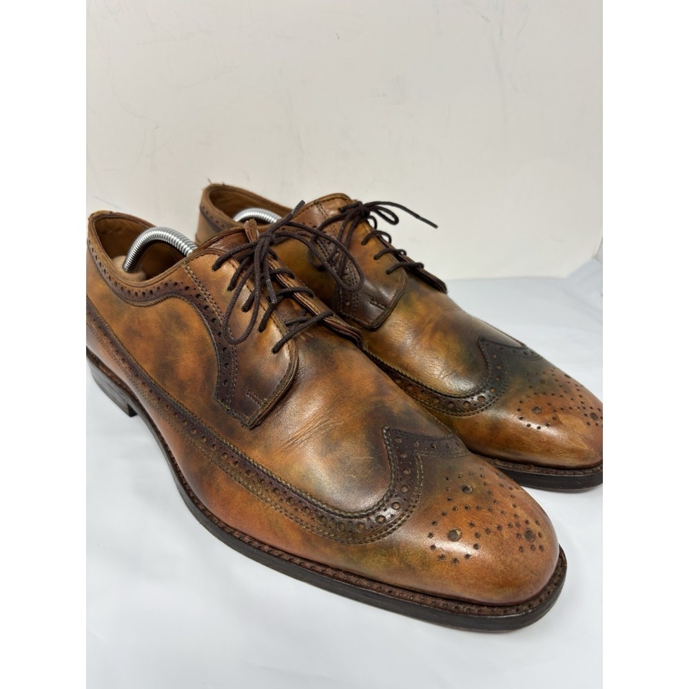 Allen Edmonds "MASON" Reserve Leather Wingtip Derby 12 D Hand Stained Antique
